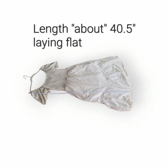 Gap Cream Square Neck Smocked Midi Summer Dress Cotton Lined Size S - Picture 9 of 10